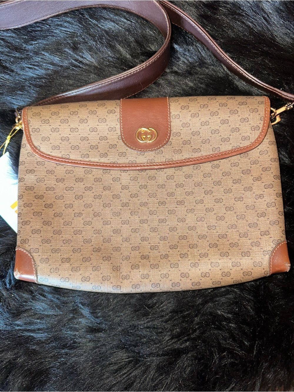 Gucci small GG Tan and Brown Crossbody Bag